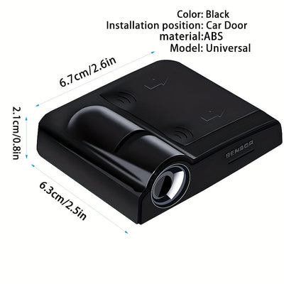 4 Piezas de Luces LED Proyectoras para Logo de Puerta, Luces de Bienvenida Interior para Autos, SUVs y Furgonetas, Duraderas, Accesorio LED Multiusos con Pegatinas Fluorescentes de Advertencia