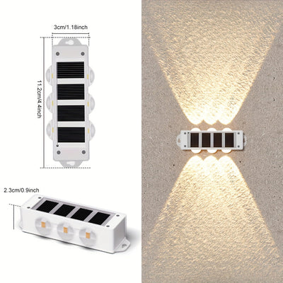 Luces solares para patio exterior (4 piezas/caja), luces de lavado de pared exterior, focos de paisaje para pared exterior de villa, luces decorativas de pared para ambiente