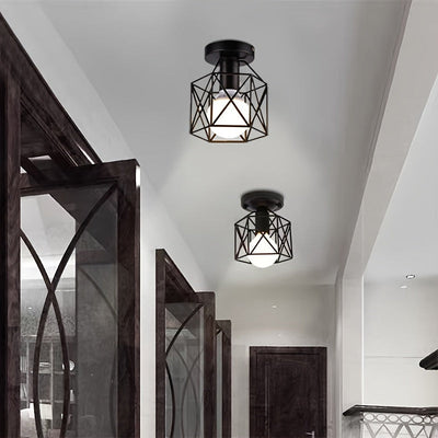 Plafón de techo minimalista moderno, estilo nórdico, metal, uso doméstico, cableado, sin fuente de luz, voltaje 85V-265V, negro, para pasillo, balcón, sala de estudio.