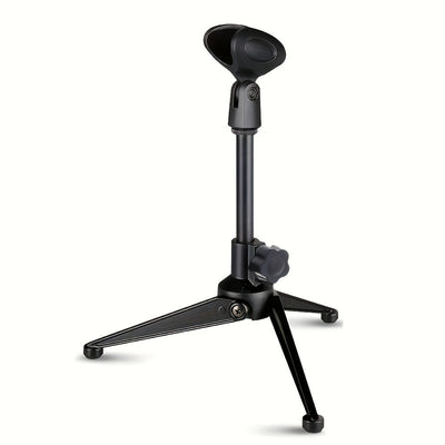 Soporte de micrófono de escritorio plegable y portátil con trípode, soporte para micrófono de escritorio, base triangular sólida, altura retráctil del soporte triangular, gran compatibilidad, adecuado para grabaciones, podcasts, transmisiones en vivo, co
