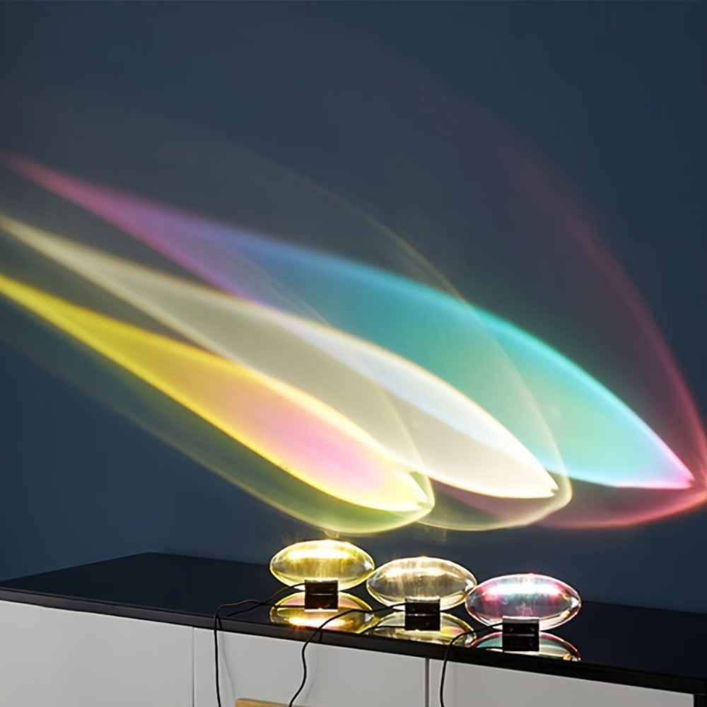 Lámpara de arte de luz y sombra Angel Eye | Alimentado por USB + Cambio de película de cuatro colores, proyector de escena nocturna adecuado para dormitorio/escritorio, iluminación práctica x creación de atmósfera