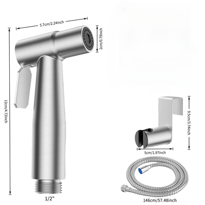 Sistema de ducha portátil - Control de flujo dual y montaje en pared, manguera reforzada de 1,5m, adecuado para baño de spa/baño de RV
