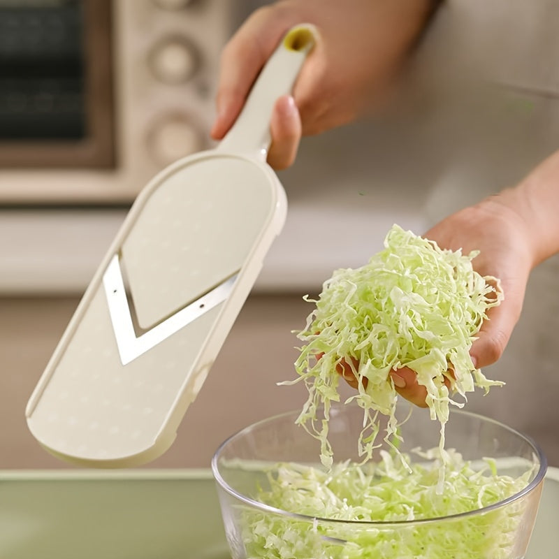 1pc Rallador manual multiusos para repollo - Herramienta cortadora y picadora de verduras de plástico - Fabricante de ensaladas para repollo finamente rallado y verduras verdes - Accesorio de cocina sin batería