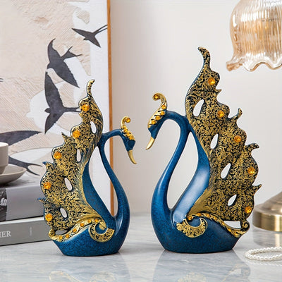 Juego de 2 Estatuas de Cisnes de Resina, Escultura de Pareja, Decoración para el Hogar en Sala de Estar, Dormitorio, Baño, Oficina, Mesa de Comedor, Banquete de Boda, Decoración Central de Chimenea