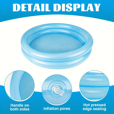 Popular Choice Bañera Inflable para Pies Azul - Duradera y Portátil, Ideal para Escaleras de Piscina, Uso Familiar al Aire Libre y Relajación, Diseño Minimalista, Sin Necesidad de Electricidad