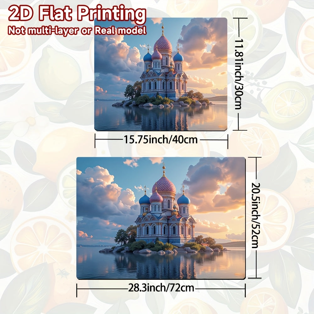 2D Plano, 1 Pieza, Diseño de Castillo Fantasía de Puesta de Sol de Otoño, Protector de Cubierta de Horno - Protector de Encima de Horno de Poliéster de Impresión 2D Plana para Electrodomésticos de Cocina, Lavadora, Secadora, Panel de Horno, Protector de