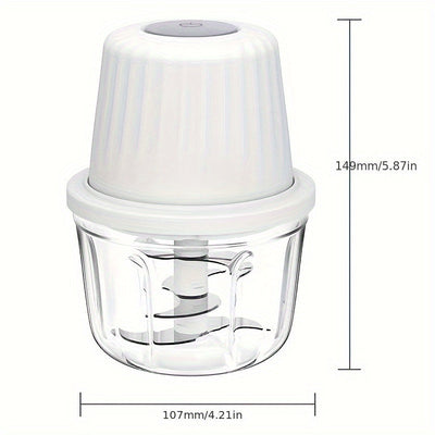 Prensa de ajo y picadora de cocina mini, picadora de ajo eléctrica, trituradora recargable por USB.