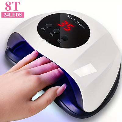 Lámpara de uñas Limegirl, 8W/24W, luz profesional para esmalte de gel con cable USB, sin fragancia, secador de uñas alimentado por USB para uso en casa y salón, juego de herramientas para arte de uñas, lámpara de uñas | Arte de uñas minimalista | Lámpara