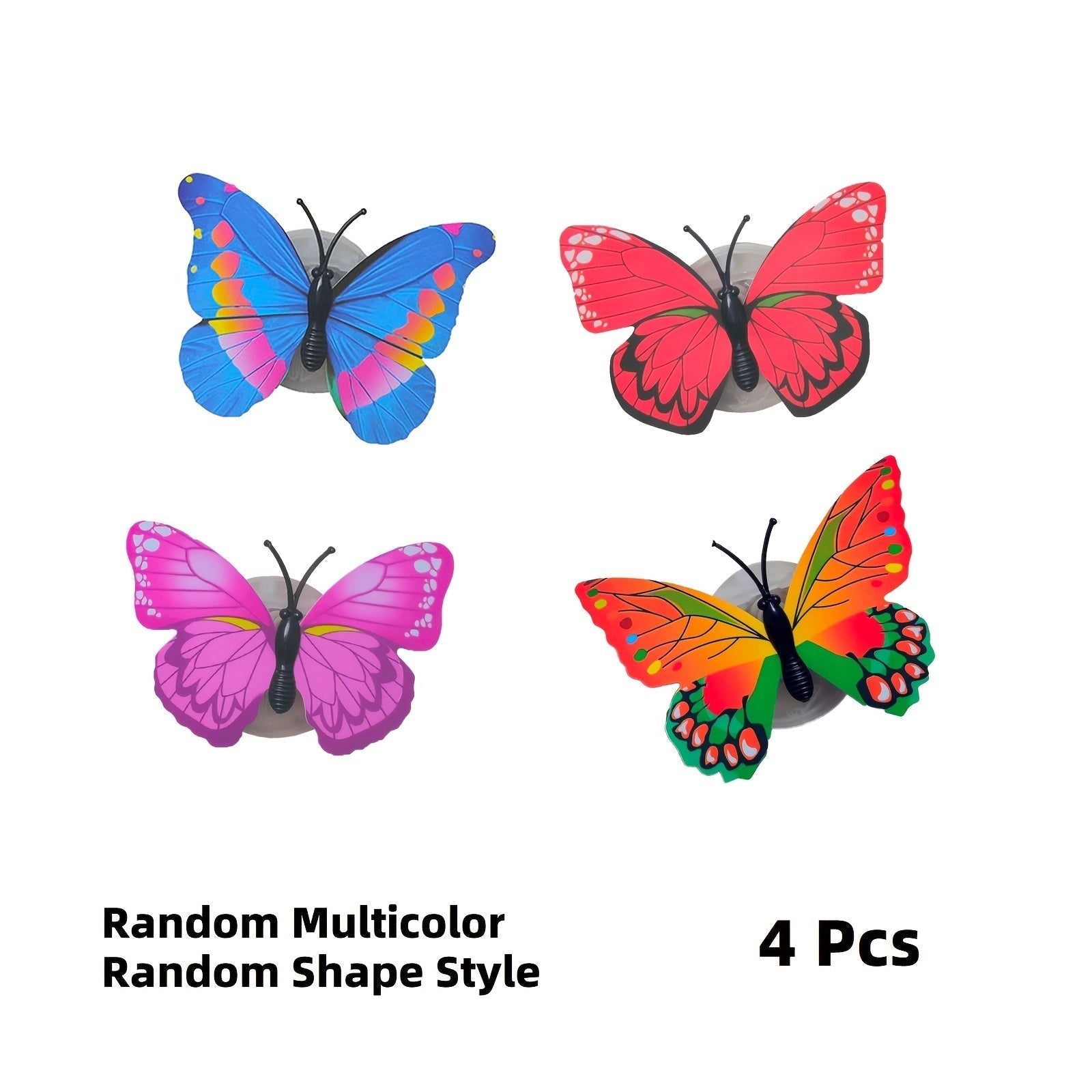 Luz nocturna LED de mariposa 3D, luces de vinilo de plástico multicolor para jardín, patio, césped, fiesta, decoración festiva, uso interior y exterior, incluye 3 pilas de botón