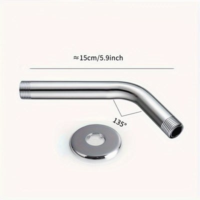 1 brazo de ducha extendido montado en la pared, barra transversal extendida de ducha de acero inoxidable, múltiples longitudes, negro/plata opcional, accesorios de baño, herramientas de baño