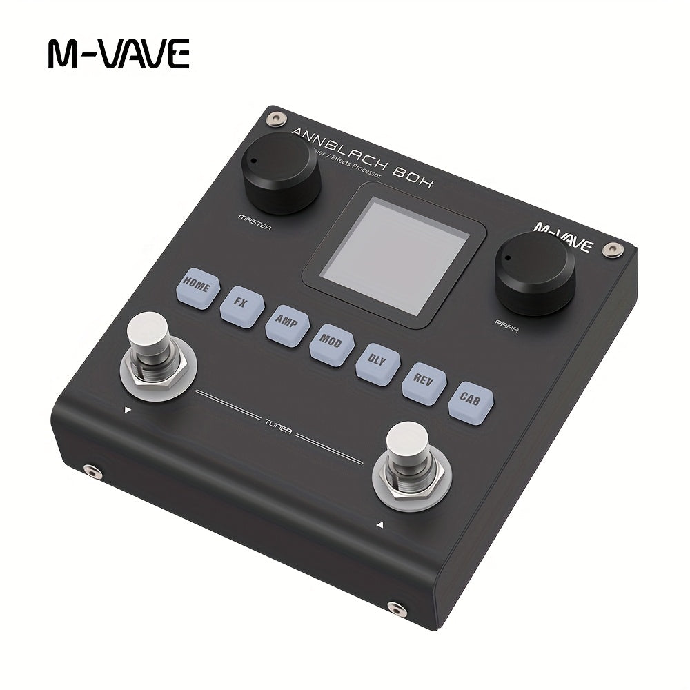 Procesador de efectos múltiples para guitarra/bajo profesional M-VAVE - Modelado neural ANN, 60+ efectos, 20 simulaciones de amplificador y IR CAB, batería de 10 horas, grabación OTG - Modelador de amplificador digital portátil con función congelar, TAP