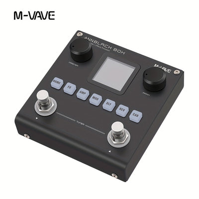 Procesador de efectos múltiples para guitarra/bajo profesional M-VAVE - Modelado neural ANN, 60+ efectos, 20 simulaciones de amplificador y IR CAB, batería de 10 horas, grabación OTG - Modelador de amplificador digital portátil con función congelar, TAP