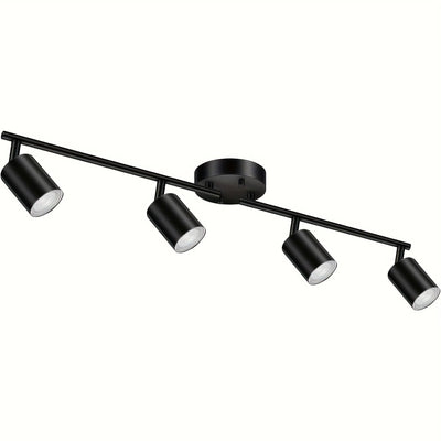 Iluminación de Carril, Luces LED Giratorias de 4 Luces para Cocina Moderna, Apliques Semiflatos para Comedor/Pasillo/Oficina (Enchufe GU10, Bombilla No Incluida)
