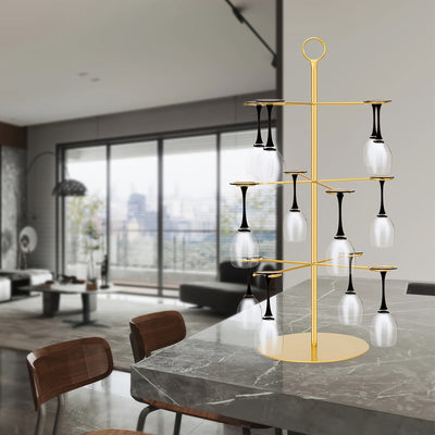 Elegante Estante de Almacenamiento, Portavinos Multiusos de Hierro Recubierto de Polvo - Elegante Estante de Almacenamiento de Metal para Decoración del Hogar y Bodas