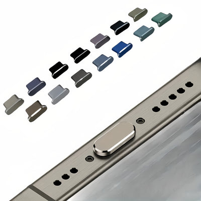Protector de polvo de aleación de aluminio ajustado perfectamente para iPhone - Material de metal, protector de polvo con interfaz Type-C para iPhone 16 Pro Max y 15 Pro Max, regalo perfecto para ocasiones especiales