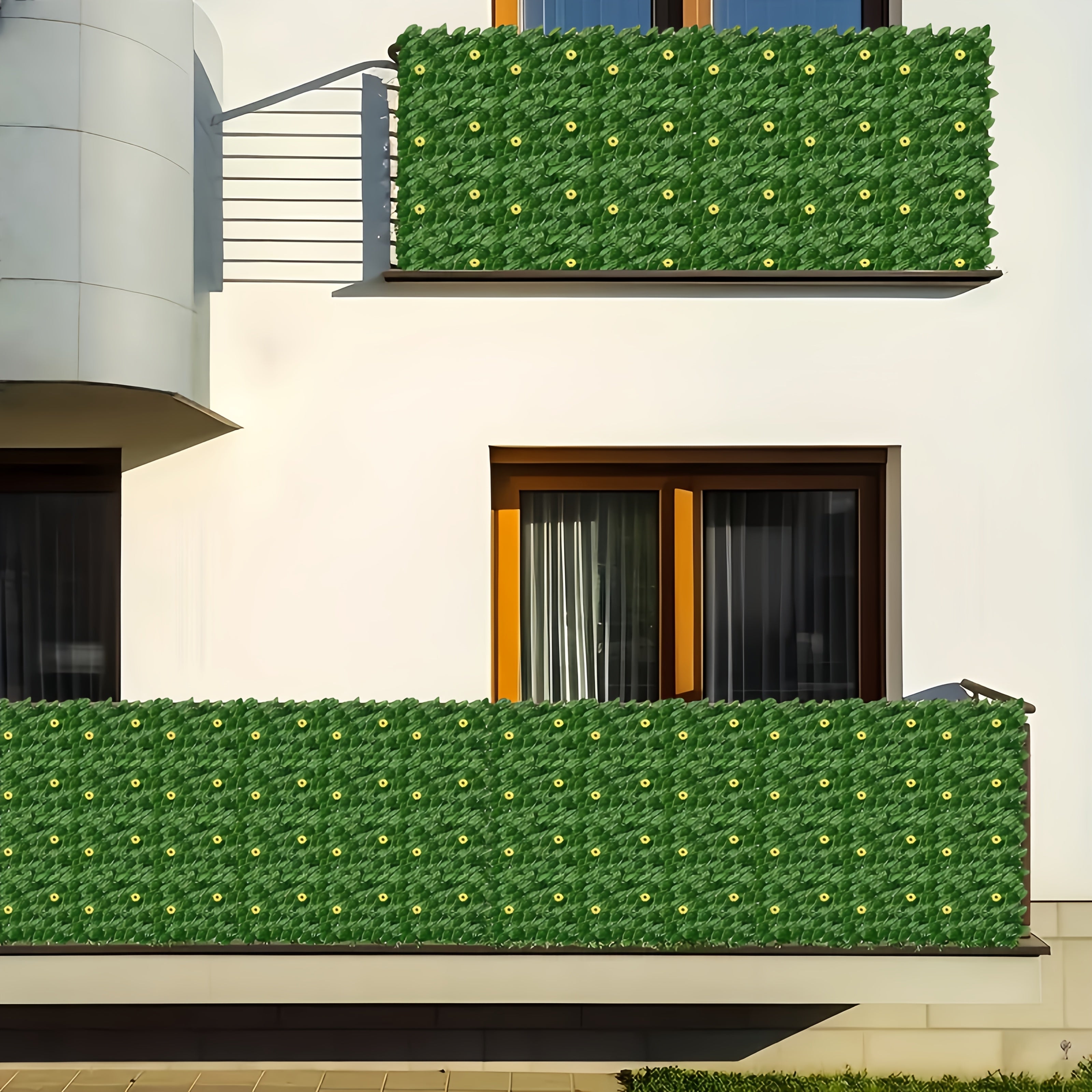 3 rollos de paneles de valla de privacidad de hiedra artificial, longitud total 3.0 metros x 100.0 cm, paneles de valla de hojas de hiedra verde artificial para patio, balcón, jardín, patio trasero, interior y exterior - Cubierta de valla duradera de baj