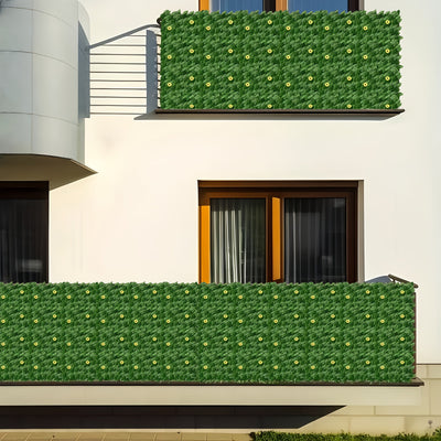 3 rollos de paneles de privacidad con hiedra artificial, largo total 3.0 metros x 100.0 cm, paneles de seto verde artificial para patio, balcón, jardín, interior y exterior - cubierta de cerco resistente y de bajo mantenimiento, paneles de privacidad, fo