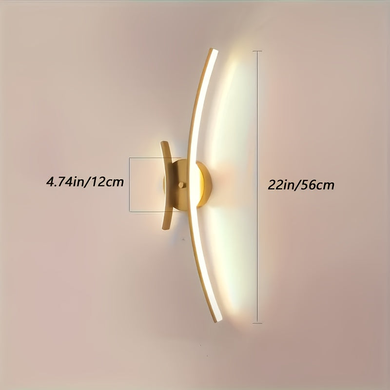 1 pieza de luz de pared LED moderna y minimalista con brillo ajustable: adecuada para pared de fondo de sala de estar, comedor, oficina y dormitorio - 3 opciones de temperatura de color - Diseño semi-revestido compatible con voltaje de 85-265V - Incluye