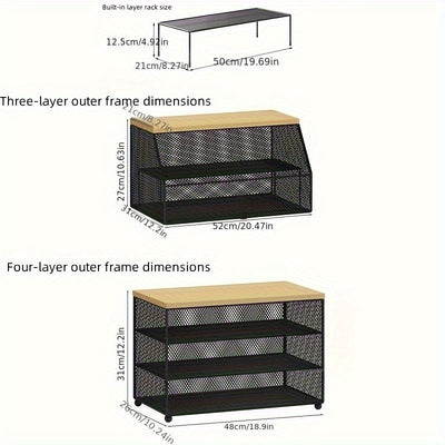 Estante de almacenamiento de cocina de metal negro de 3 niveles con cubierta de malla - Organizador de capas múltiples para sobras, platos, tazas y utensilios - Organizador de encimera que ahorra espacio para uso doméstico y restaurante, organizadores y