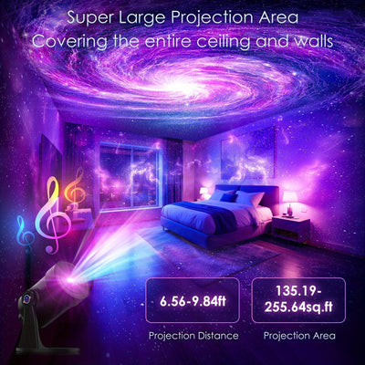 1pc Proyector de Cielo Estrellado 4K, Luz Aurora Galaxia con Ruido Blanco y 10 en 1, Interfaz USB, Ideal para Hogar, Teatro, Dormitorio, Fiestas de Cumpleaños o Bodas, Regalo Perfecto