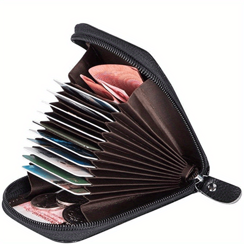 1 billetera de hombre con cremallera y compartimento para monedas - Cartera ligera para negocios y uso diario, regalo ideal para el Día del Padre, accesorio práctico