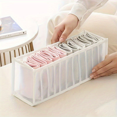 11 Cajas de almacenamiento de calcetines y ropa interior con rejilla: Organizador de armario de malla transparente para ropa interior, calcetines, bufandas, corbatas del hogar - Material de PVC