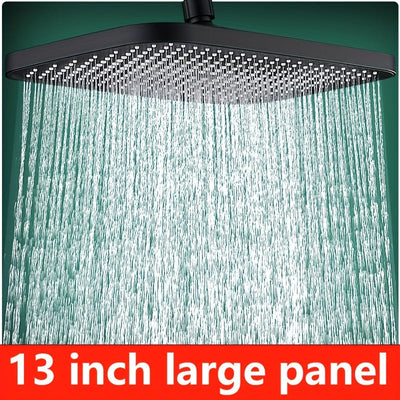 Cabezal de ducha cuadrado de gran panel de 13 pulgadas - Cabezal de ducha de techo montado en la pared con varias opciones de rociado, herramienta de ducha de baño de plástico duradera para una experiencia de ducha mejorada, cabezal de ducha para baño, d