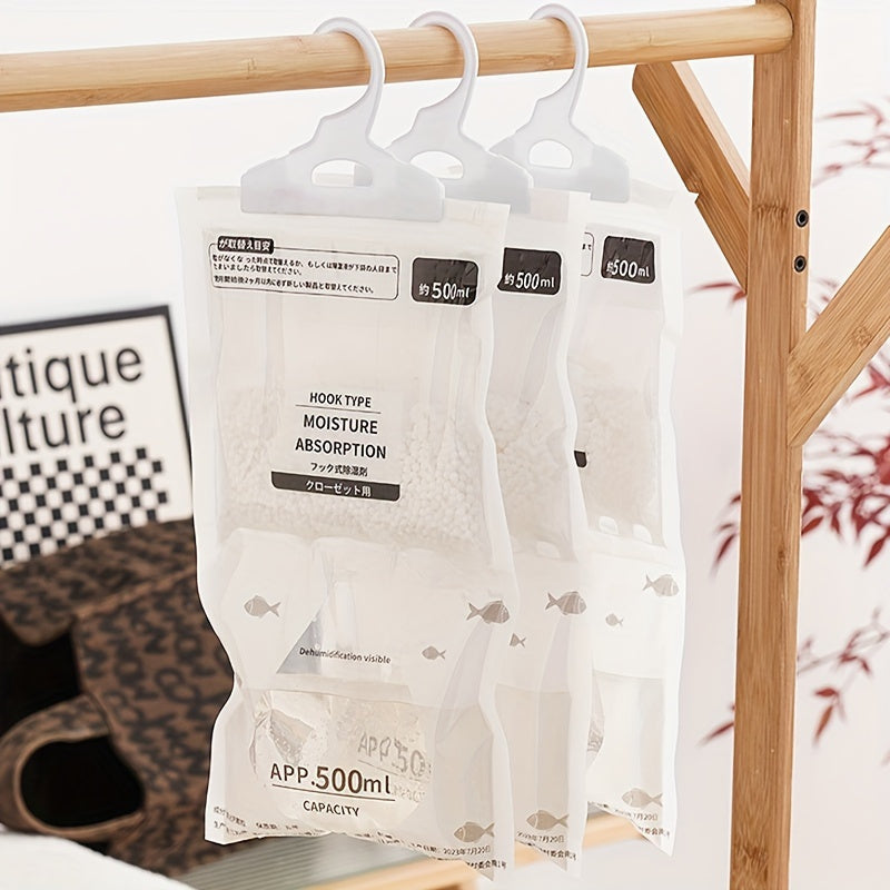 Paquete de 10 bolsas deshumidificadoras de cloruro de calcio, cada bolsa contiene 16.91 onzas, no requiere electricidad para absorber humedad, ideal para clósets, sótanos y almacenamiento - sin necesidad de energía