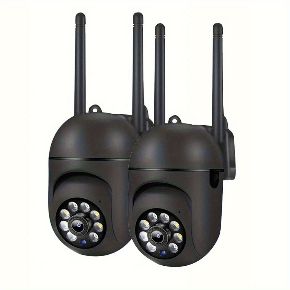 2 unidades de cámaras de seguridad inalámbricas WiFi de 1080P HD con visión panorámica de 360°, seguimiento automático, charla bidireccional, visión nocturna de color, alertas de detección de movimiento para cuidado de bebés/mascotas/personas mayores, vi