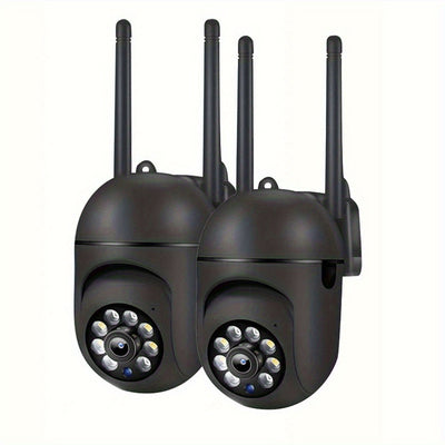 2 unidades de cámaras de seguridad inalámbricas WiFi de 1080P HD con visión panorámica de 360°, seguimiento automático, charla bidireccional, visión nocturna de color, alertas de detección de movimiento para cuidado de bebés/mascotas/personas mayores, vi