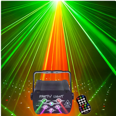 Luz de fiesta portátil DJ Luz de discoteca Luz estroboscópica Luz de escenario Sensor de sonido con control remoto USB Proyector LED RGB con alimentación para decoración del hogar interior Cumpleaños Carnaval Discoteca Efecto de baile Rendimiento de fies