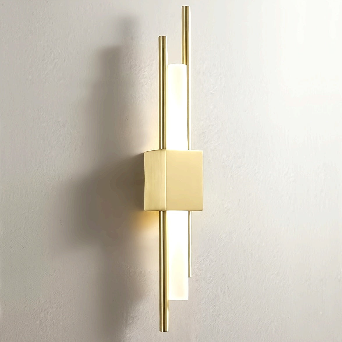 Linterna LED de pared moderna tricolor con cambio de temperatura, accesorios de doble cabeza en metal para techo montado, cableada, ideal para salas, comedores y tocadores - incluye hardware de instalación