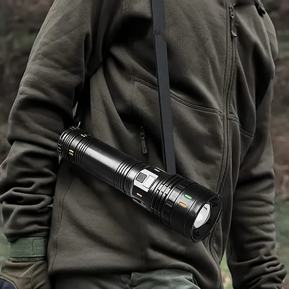 1 pieza de linterna de emergencia para exteriores, dispositivo de iluminación portátil con luces rojas y azules, ultra alta luminosidad, viene con correa, adecuada para acampar, pescar, ciclismo y uso de mantenimiento.