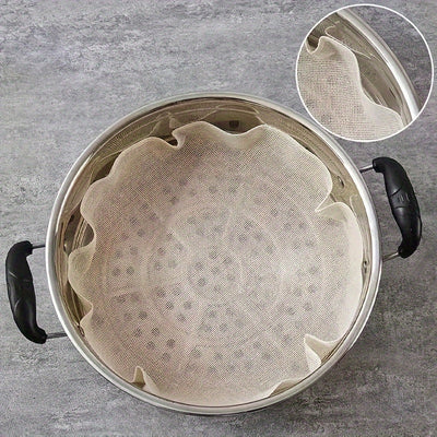 2/6 piezas, alfombra de vapor para baozi, alfombra de vapor para baozi, tela de jaula de cocina, malla de vapor de algodón, alfombra de vapor redonda antiadherente para dumplings y pan, para hornear en interiores y exteriores, también para cocinar.