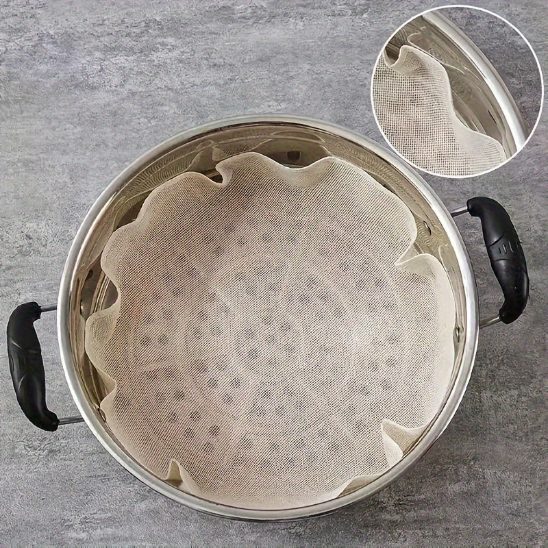 2/6 piezas, alfombra de vapor para baozi, alfombra de vapor para baozi, tela de jaula de cocina, malla de vapor de algodón, alfombra de vapor redonda antiadherente para dumplings y pan, para hornear en interiores y exteriores, también para cocinar.