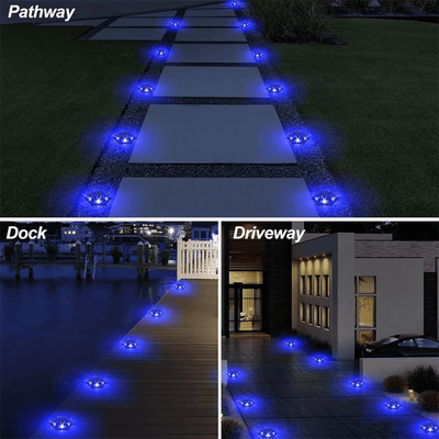 4/6pcs Luces Solares LED para Terraza, Luces de Muelle Solar, Aluminio Fundido, Luces Solares para Entrada, Camino Jardín y Pasillo Exterior con 2 Modos (Blanco + Luz Cálida)