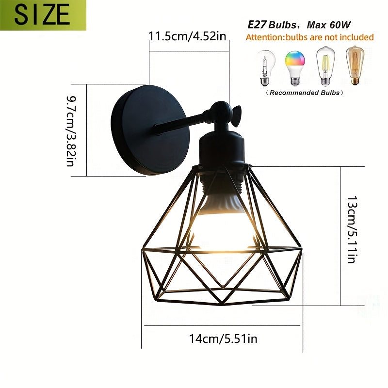 Linterna de pared moderna minimalista negra con base E27 ajustable, lámpara para sala, chimenea, comedor, cocina, pasillo, entrada o dormitorio (sin bombillas)