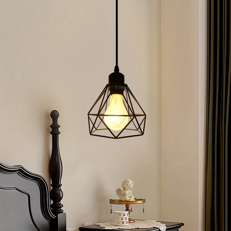 Lámparas colgantes estilo industrial rústico vintage, base E27, color negro, para restaurantes, bares, cocina, pasillo, escaleras, dormitorio y cabecera (sin focos)