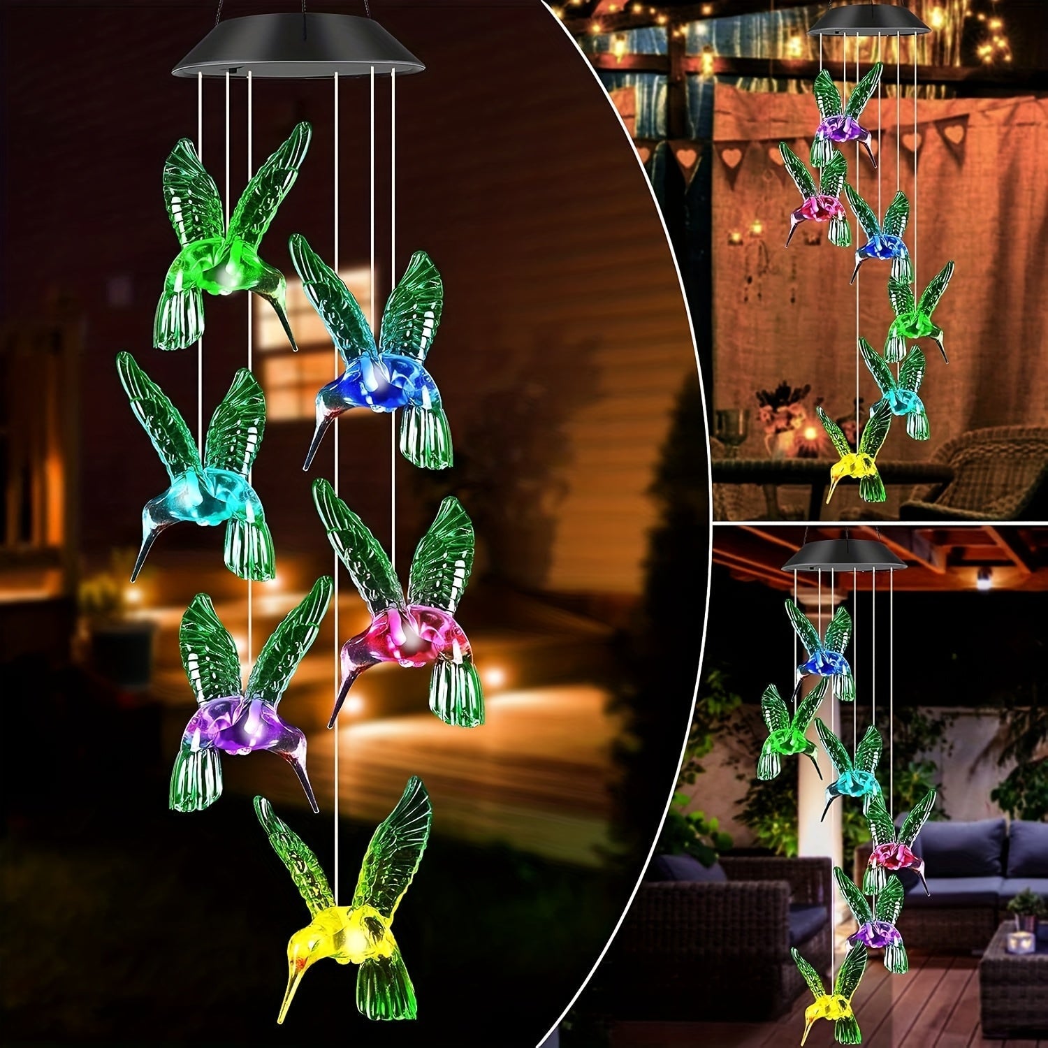 Luces solares para avispas con cambio de color - Luces LED para jardín al aire libre con plástico duradero, ideales para patio, porche, jardín y decoración de paisajes - Regalo ideal para mamá, abuela, esposa, tía, hermana, luces solares para jardín, ilu