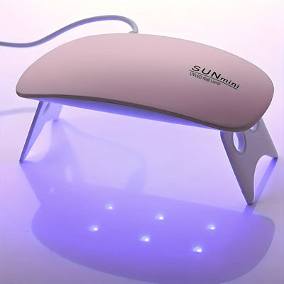 Secador de uñas mini LED para esmalte de gel - Dispositivo compacto alimentado por USB para manicura y cuidado de uñas con diseño portátil, luz de esmalte de gel sin alcohol para uso en salones y hogares, suministros de arte de uñas, estética moderna, co