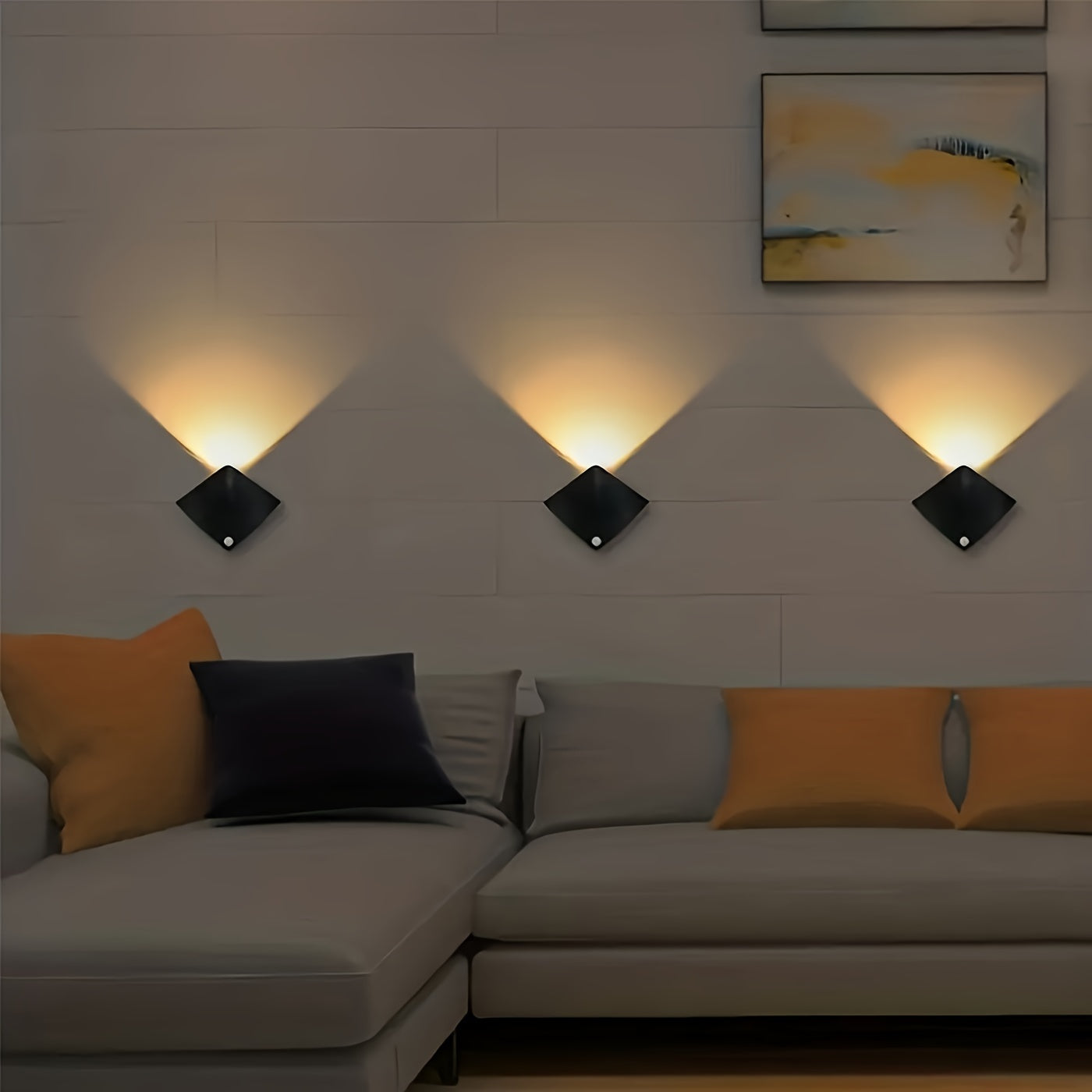 Lámpara de pared con sensor de movimiento, luces nocturnas para dormitorio, porche, balcón, pasillo, decoración de hotel, se requieren baterías AAA