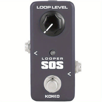 KOKKO LOOPER pedal - procesador de efectos de retraso en bucle con alimentación USB, perilla Loop Level para guitarra/bajo - looper compacto compatible con pedalboards para actuaciones en vivo, grabación y práctica - ideal para guitarristas eléctricos y