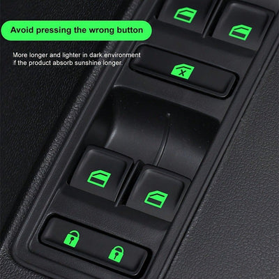 1pc Pegatina Luminosa para Interruptor de Coche, Adhesivo de Plástico Autoadhesivo para Marcadores de Función Interior, Disponible en Verde/Azul/Naranja, Ajuste Universal para Controles de Vehículos