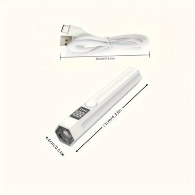 1 pieza, Secador de uñas LED portátil USB - Gel de polichilado de curado rápido, herramienta de arte de uñas portátil ahorradora de energía con pantalla digital, batería de litio recargable para uso en casa y salón, accesorios de tecnología de uñas, dise