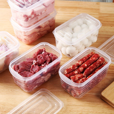 8 piezas de recipientes transparentes para almacenar alimentos de 750 ml con marcas de medición, tapas, apilables, reutilizables, ideales para granos, carne, frutas y verduras, juego de organización y almacenamiento para cocina