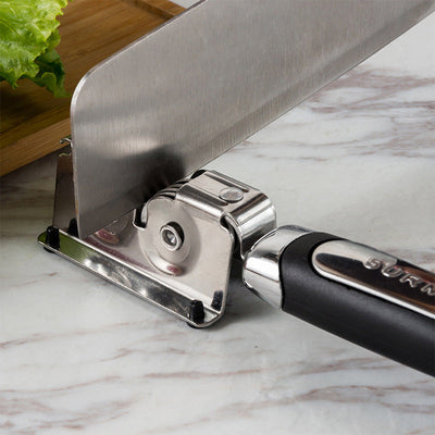 Palillo afilador - Afilador de cuchillos manuales de acero inoxidable con asa ergonómica, afilado rápido para cuchillos de cocina, duradero y fácil de usar, herramienta de afilado para cocina, acabado metálico elegante, construcción metálica.