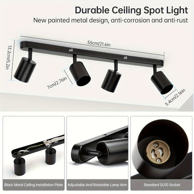 1pc Foco de Techo Industrial Negro Elegante - Aplique de Luz Colgante Metálico Moderno para Restaurantes, Cafeterías, Hoteles y Decoración del Hogar - Diseño de Montaje Semi-Encastrado Fácil de Instalar para Comedor, Cocina, Dormitorio, Sala de Estar (Bo