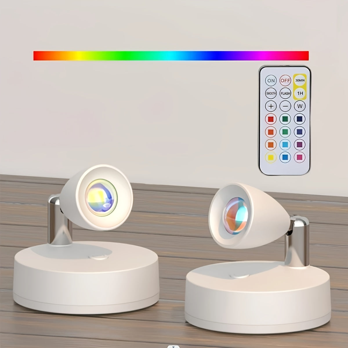 Spot de Arco LED Inalámbrico con Batería y Control Remoto | Iluminación Multicolor para Gabinetes, Joyerías y Exhibiciones Artísticas | Montaje Semienterrado | Material Plástico | Ideal para Decoración del Hogar e Iluminación de Armarios | Enfoque Precis