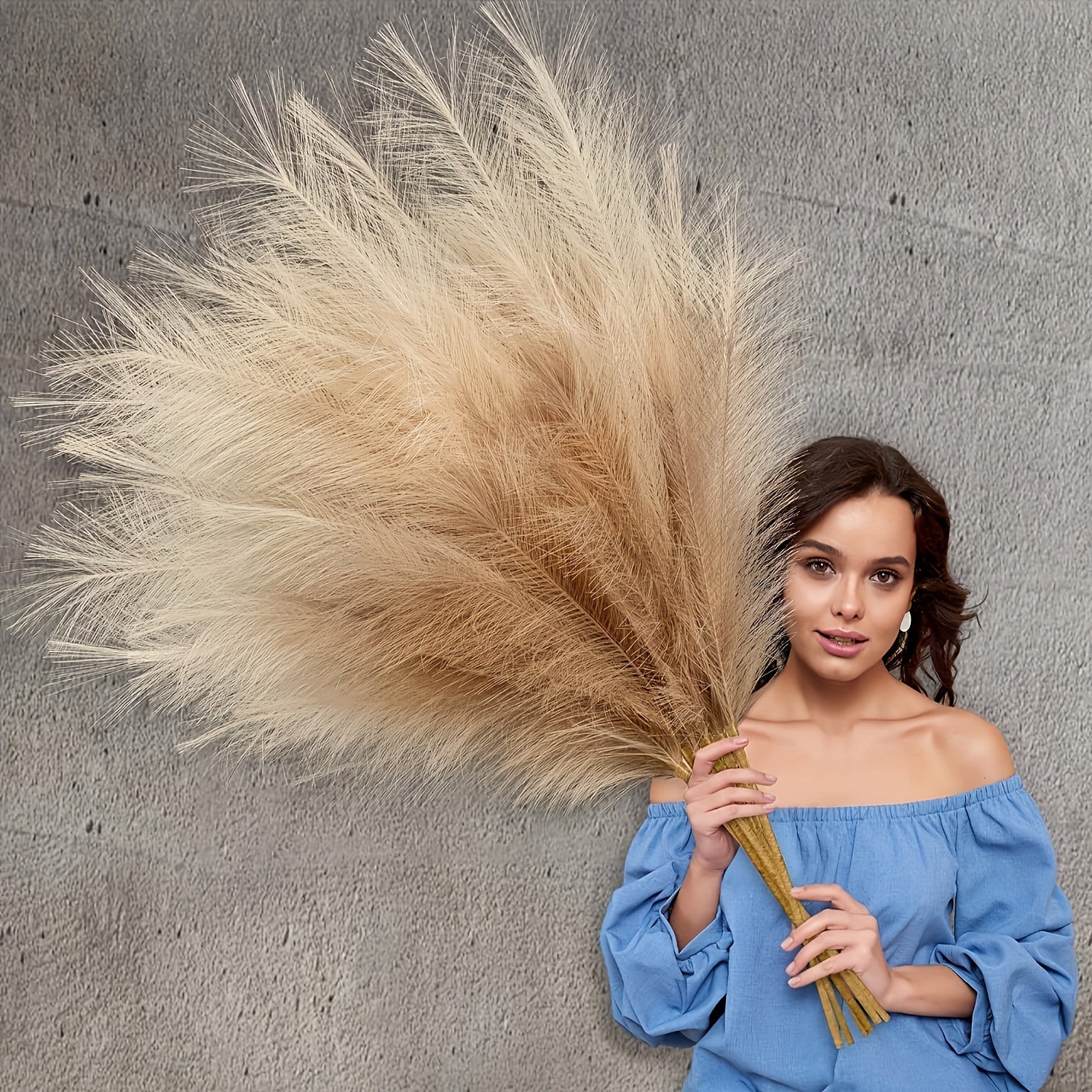 Paquete de 6 Lujo de 37.7" de Hierba de Pampas Falsa - Tallos Artificiales Altos y Esponjosos en Varios Colores, Perfectos para Decoración Bohemia del Hogar, Mejoras de Jarrones de Suelo y Arreglos Festivos, Decoraciones de Jardín, Ideal para Navidad