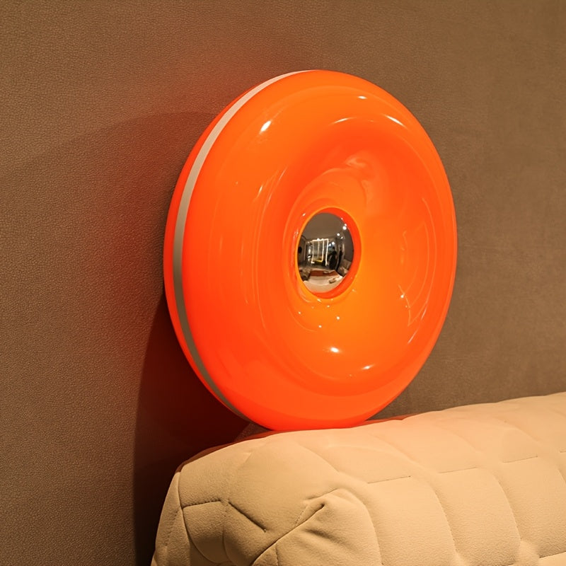 Lámpara de pared de donas moderna - Alimentada por USB, luz nocturna LED controlada por tacto con acabado de plástico pulido, brillo ajustable para decoración de dormitorio y sala de estar, iluminación de decoración de habitaciones | Iluminación decorati